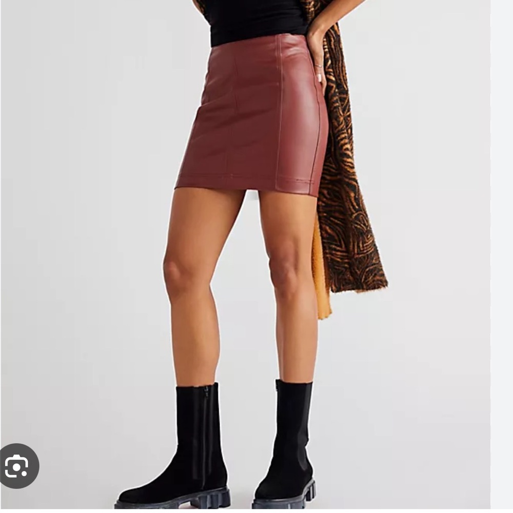 Free People Modern Femme faux leather mini skirt